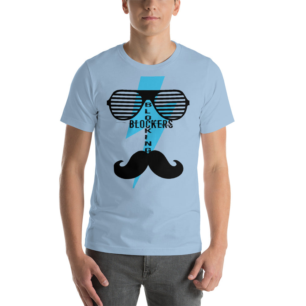 ‘Blocking Blockers’ Mustache Short-Sleeve Unisex T-Shirt