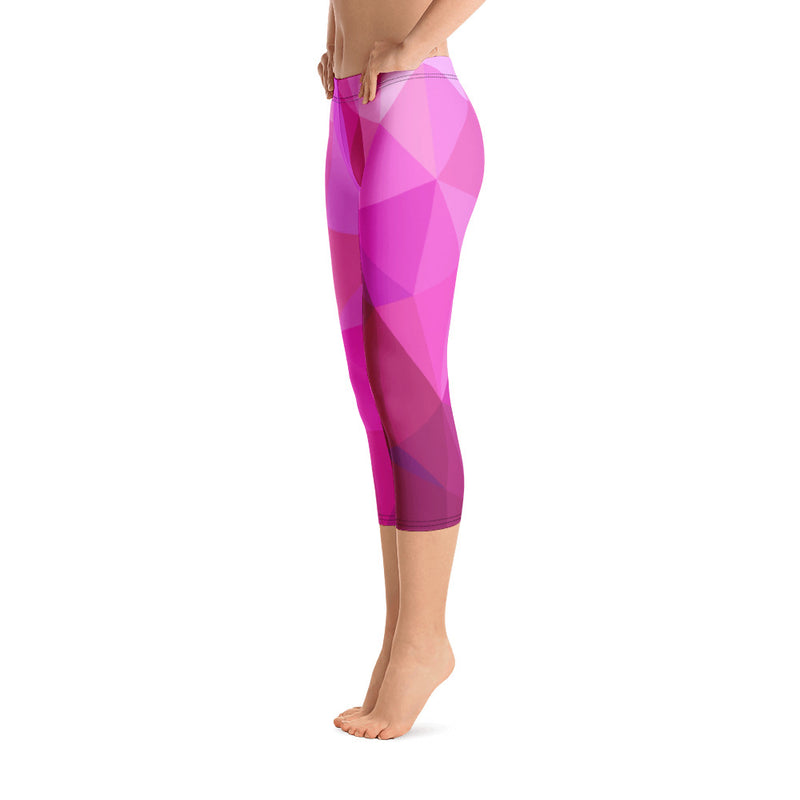 ‘Faithing It’ Pink Geo Capri Leggings