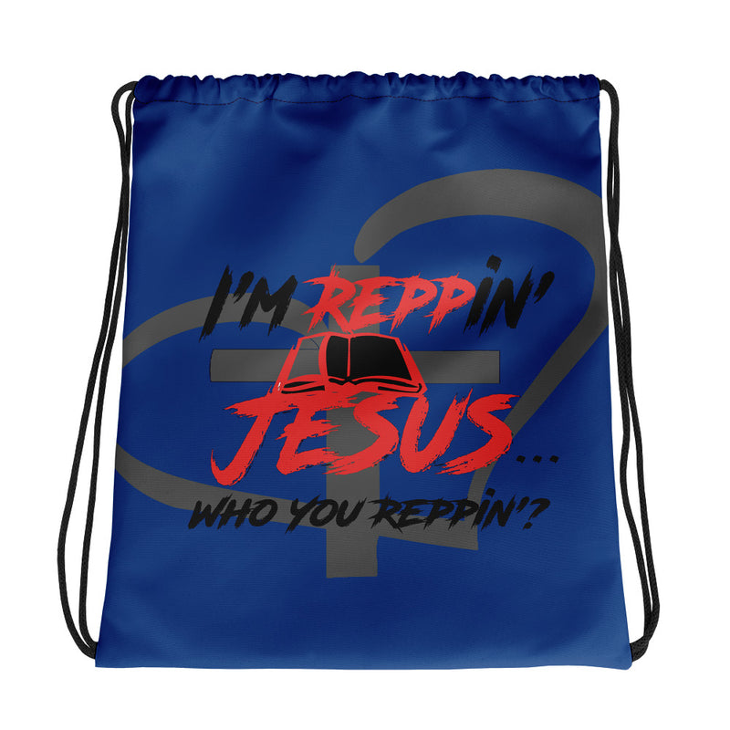 ‘I’m Reppin’ Jesus’ Drawstring Bag