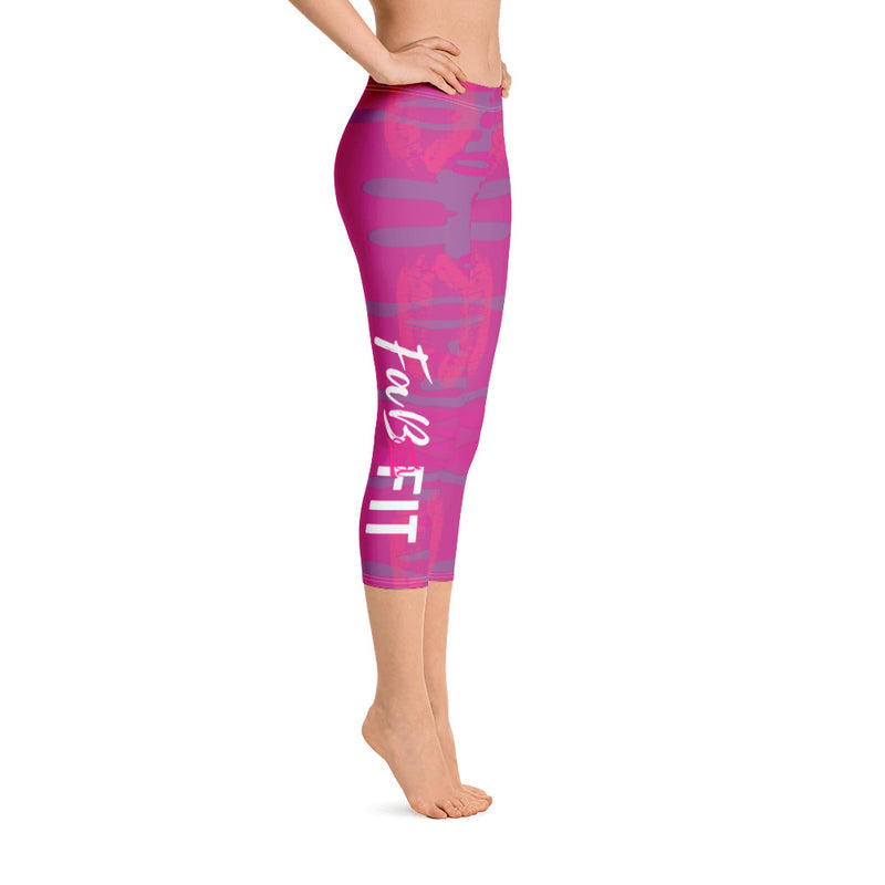 'Fab & Fit' Pink Capri Leggings