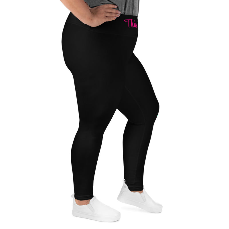 'This Mommy Prays & Slays' Black Plus Size Leggings