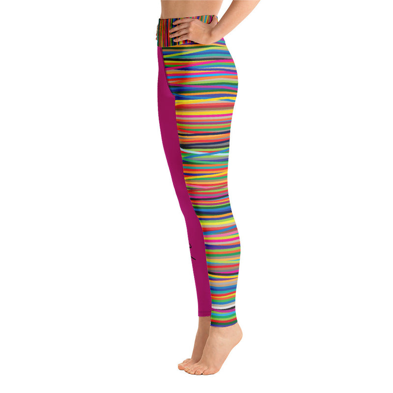 ‘Faithing It’ Pink Multi-Color Yoga Leggings