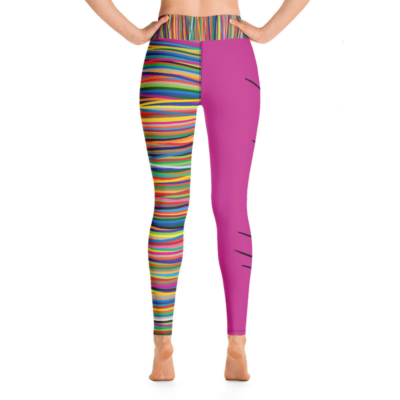 ‘Faithing It’ Pink Multi-Color Yoga Leggings