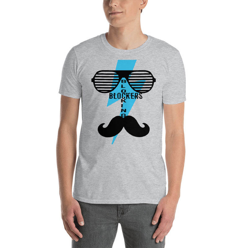 ‘Blocking Blockers’ Mustache Short-Sleeve Unisex T-Shirt