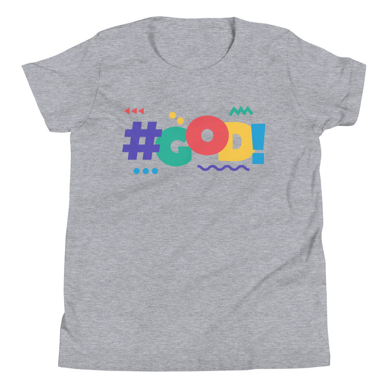 ‘#God!’ Kids’ Youth Short Sleeve T-Shirt S-XL