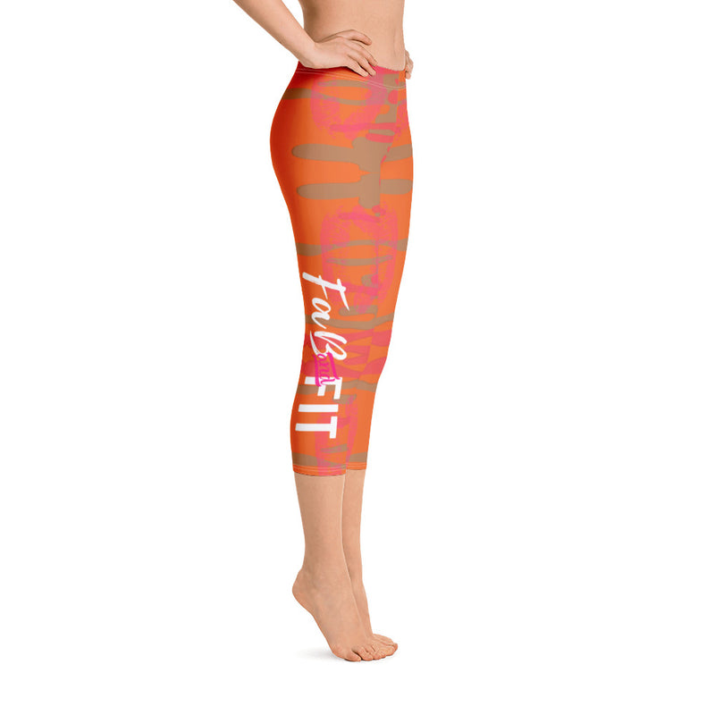 'Fab & Fit' Orange Capri Leggings