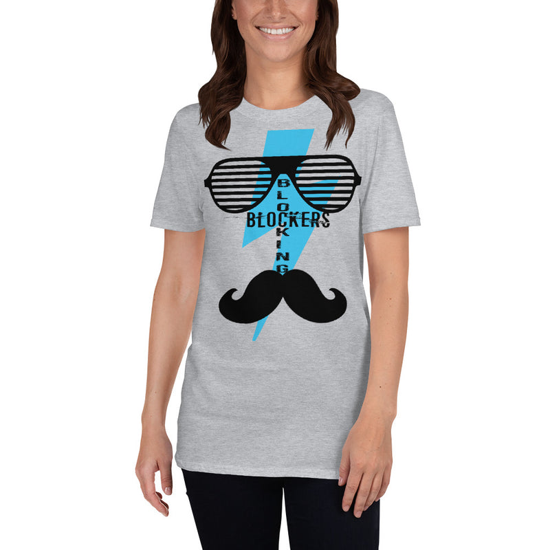 ‘Blocking Blockers’ Mustache Short-Sleeve Unisex T-Shirt