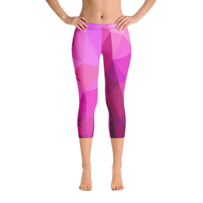 ‘Faithing It’ Pink Geo Capri Leggings