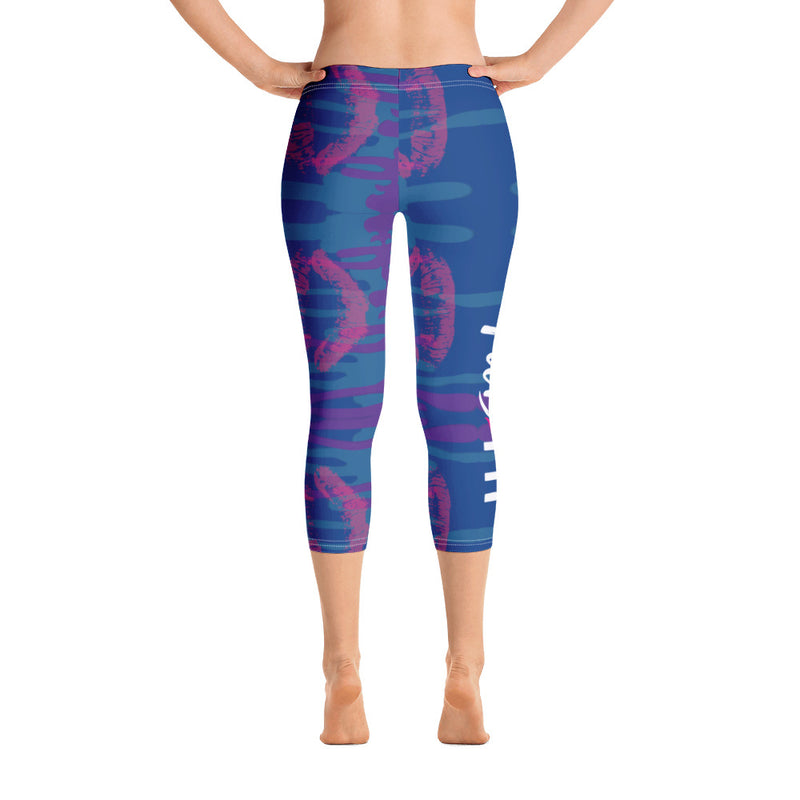 'Fab & Fit' Blue Capri Leggings