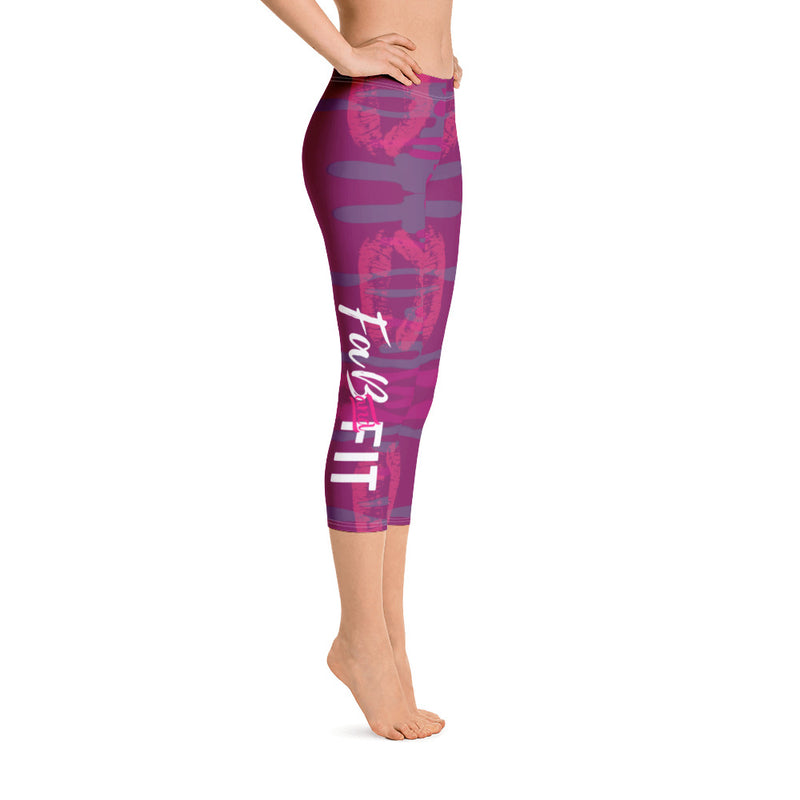 'Fab & Fit' Plum Capri Leggings