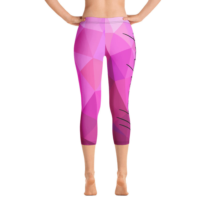 ‘Faithing It’ Pink Geo Capri Leggings