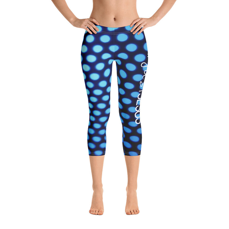 ‘#Just Jesus’ Blue Dots Capri Leggings