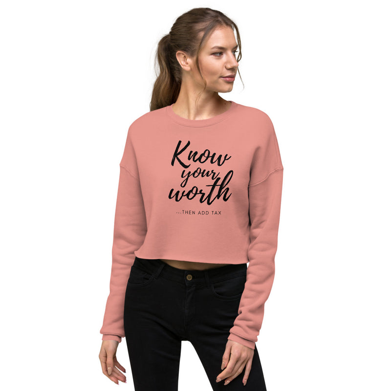 'Know Your Worth' Crop Sweatshirt