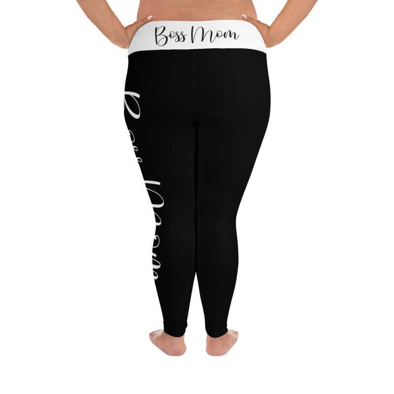 ‘Boss Mom’ Black Plus Size Leggings