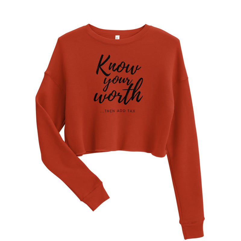 'Know Your Worth' Crop Sweatshirt