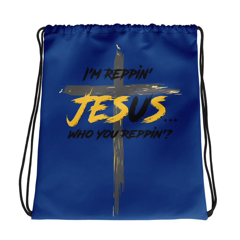 ‘I’m Reppin’ Jesus’ Drawstring Bag