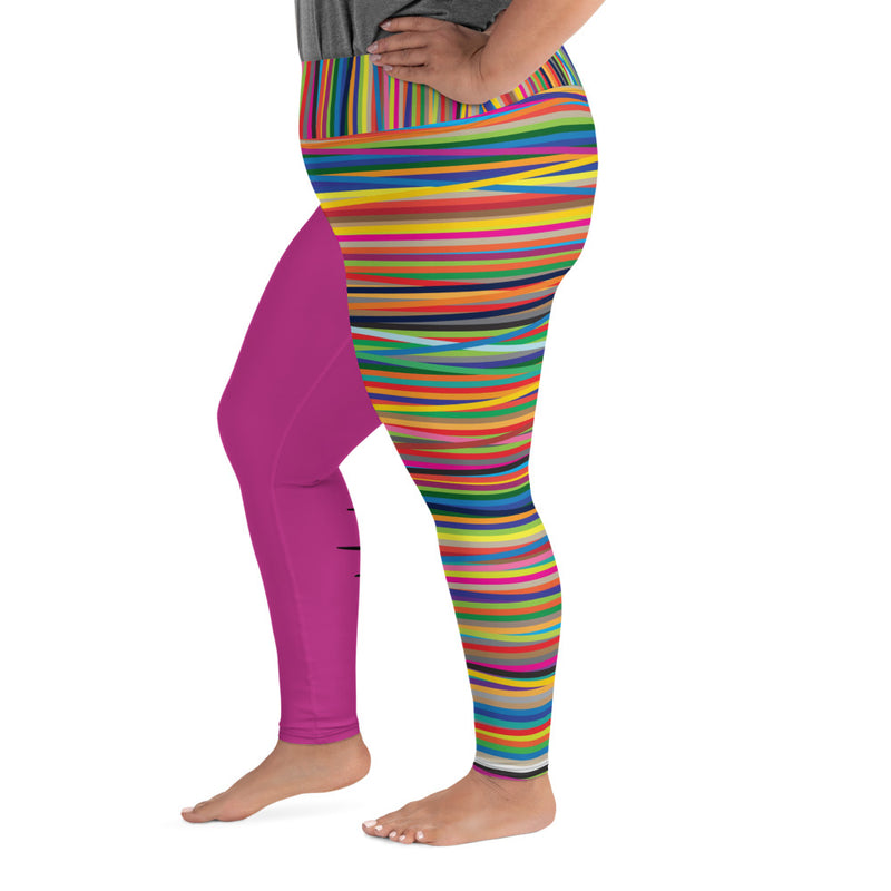 ‘Faithing It’ Pink Multi-Color Plus Size Leggings