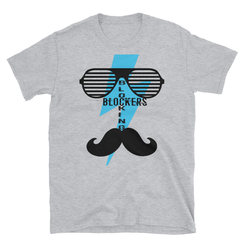 ‘Blocking Blockers’ Mustache Short-Sleeve Unisex T-Shirt