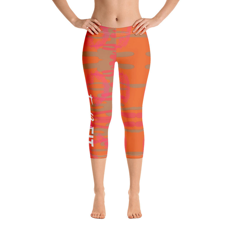 'Fab & Fit' Orange Capri Leggings