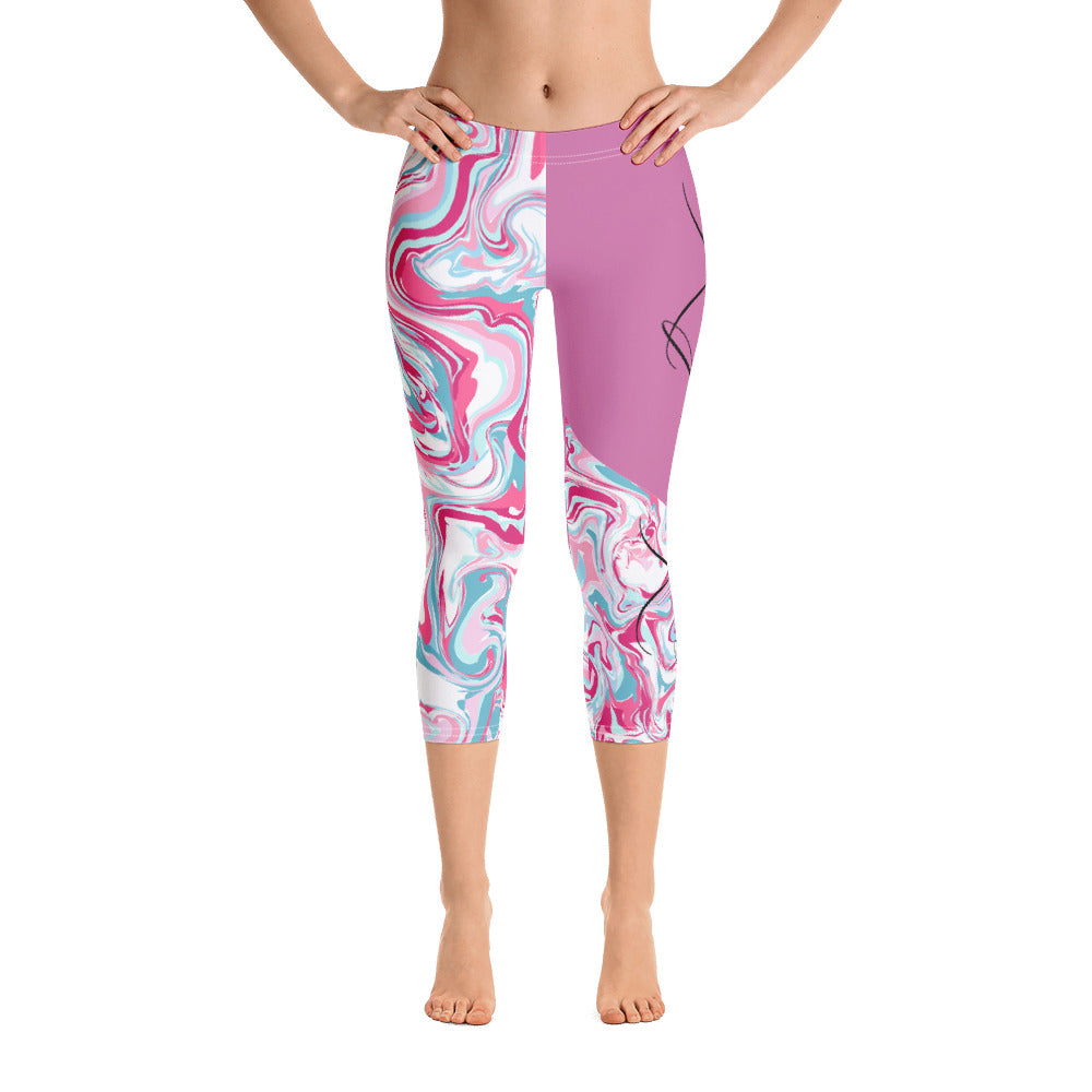 ‘Kingdom Kid’ Pink Swirl Capri Leggings