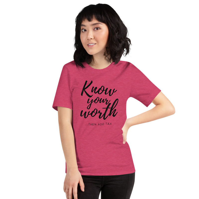 'Know Your Worth' Short-Sleeve Unisex T-Shirt