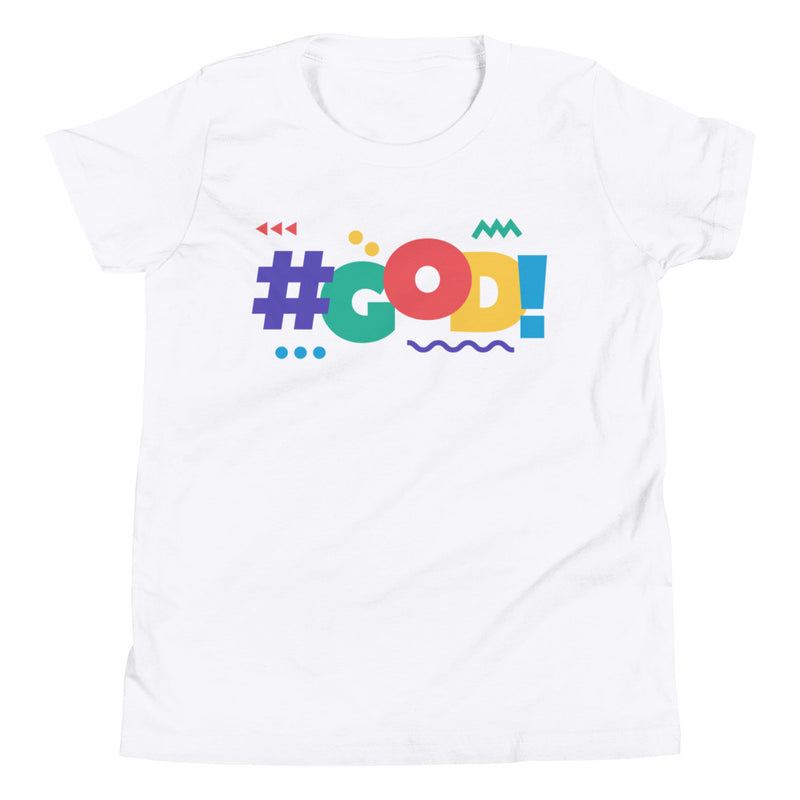 ‘#God!’ Kids’ Youth Short Sleeve T-Shirt S-XL