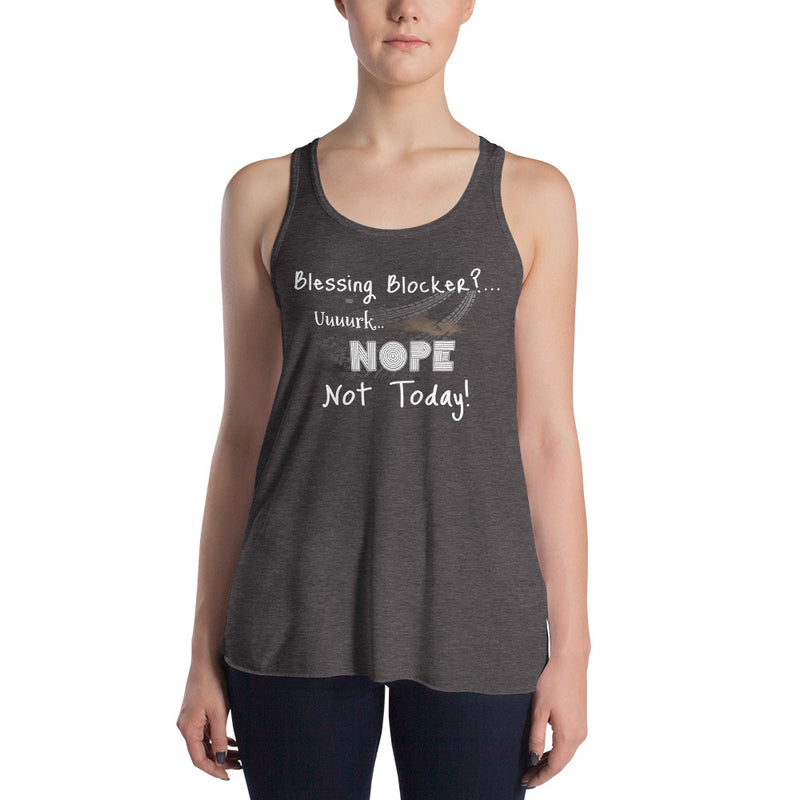 'Blessing Blocker?' Women's Flowy Racerback Tank