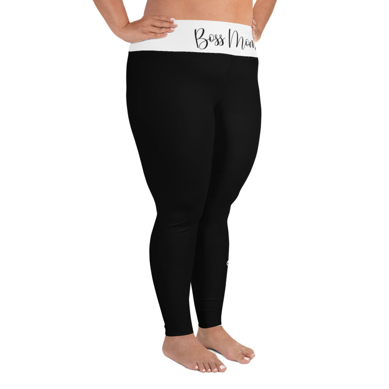 ‘Boss Mom’ Black Plus Size Leggings