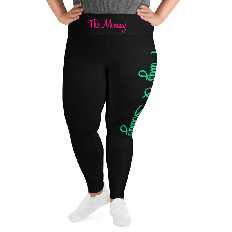 'This Mommy Prays & Slays' Black Plus Size Leggings