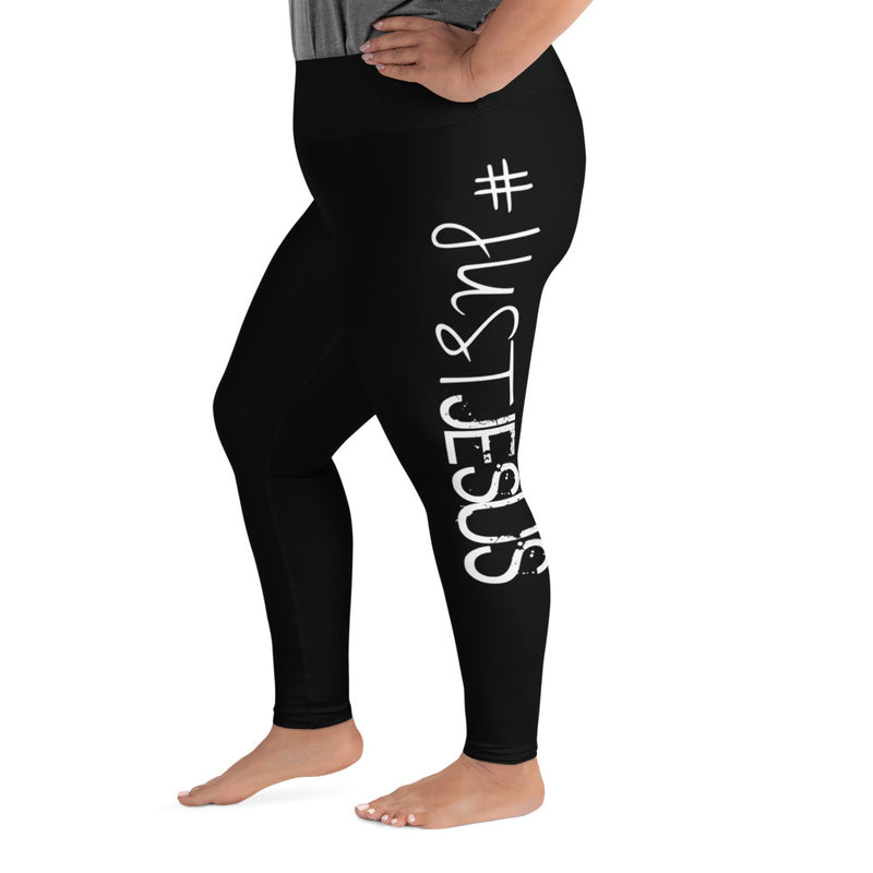 ‘#Just Jesus’ Black Plus Size Leggings