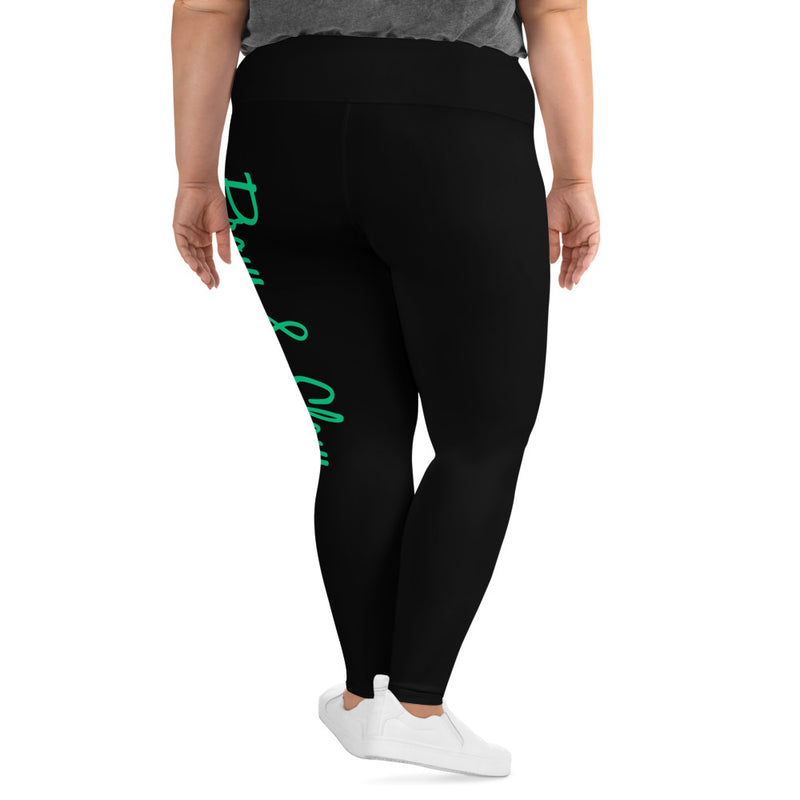 'This Mommy Prays & Slays' Black Plus Size Leggings