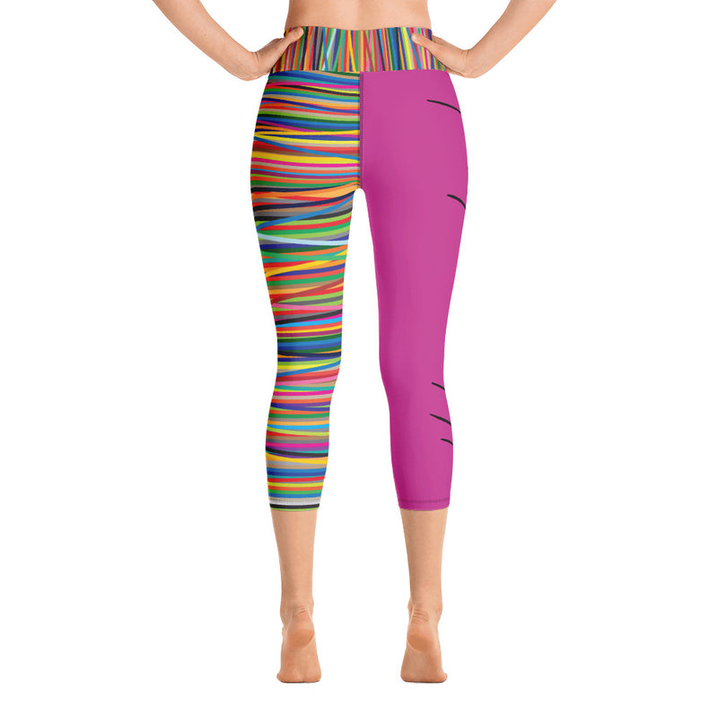 ‘Faithing It’ Pink Multi-Color Yoga Capri Leggings