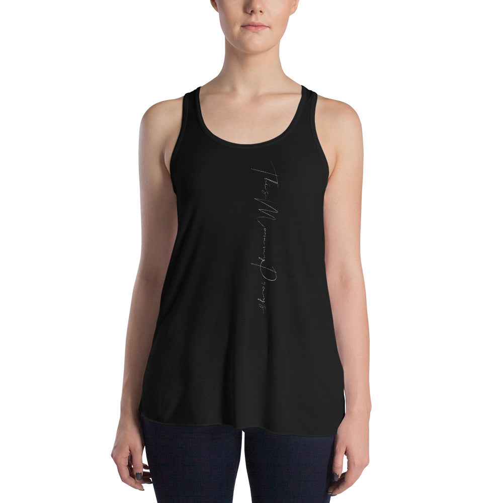 'This Mommy Prays' Women's Flowy Racerback Tank