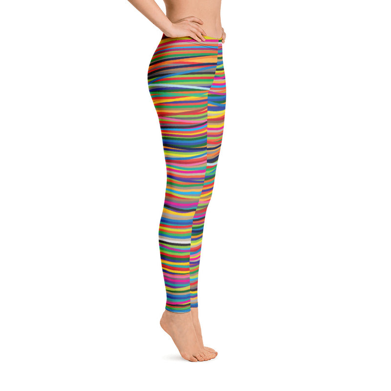 'Fab & Fit' Multi-Colored Stripe Leggings