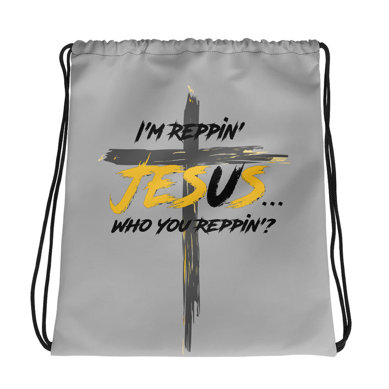 ‘I’m Reppin’ Jesus’ Drawstring Bag