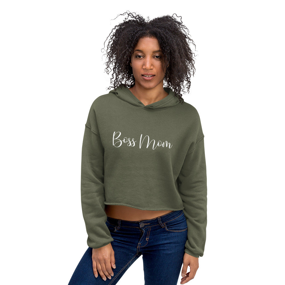 ‘Boss Mom’ Crop Hoodie