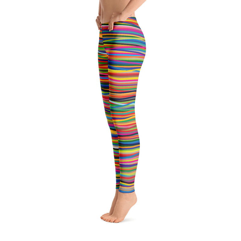 'Fab & Fit' Multi-Colored Stripe Leggings