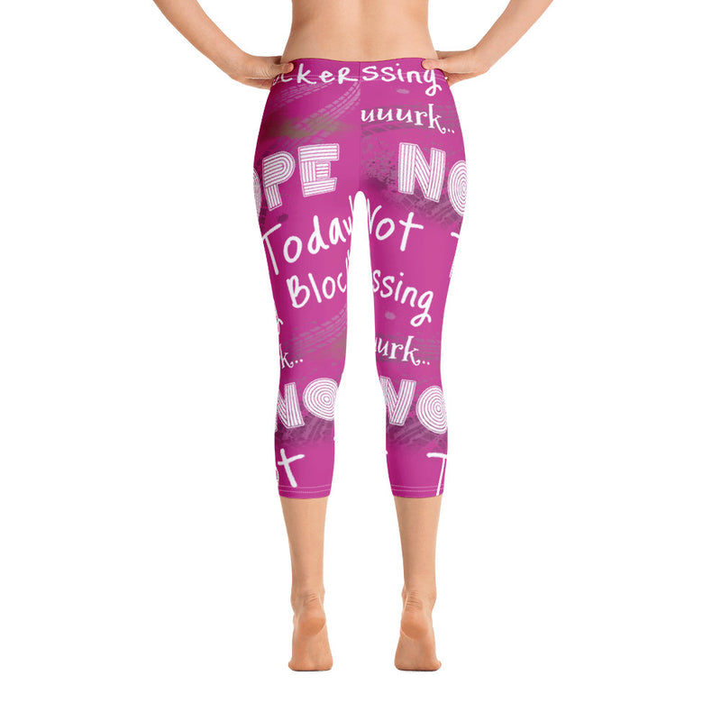 ‘Blessing Blocker?’ Pink Capri Leggings