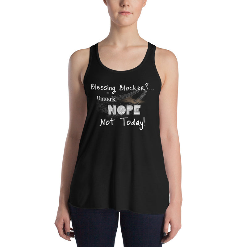 'Blessing Blocker?' Women's Flowy Racerback Tank