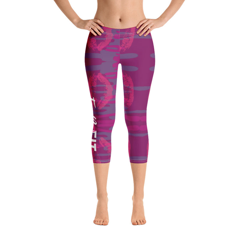 'Fab & Fit' Plum Capri Leggings