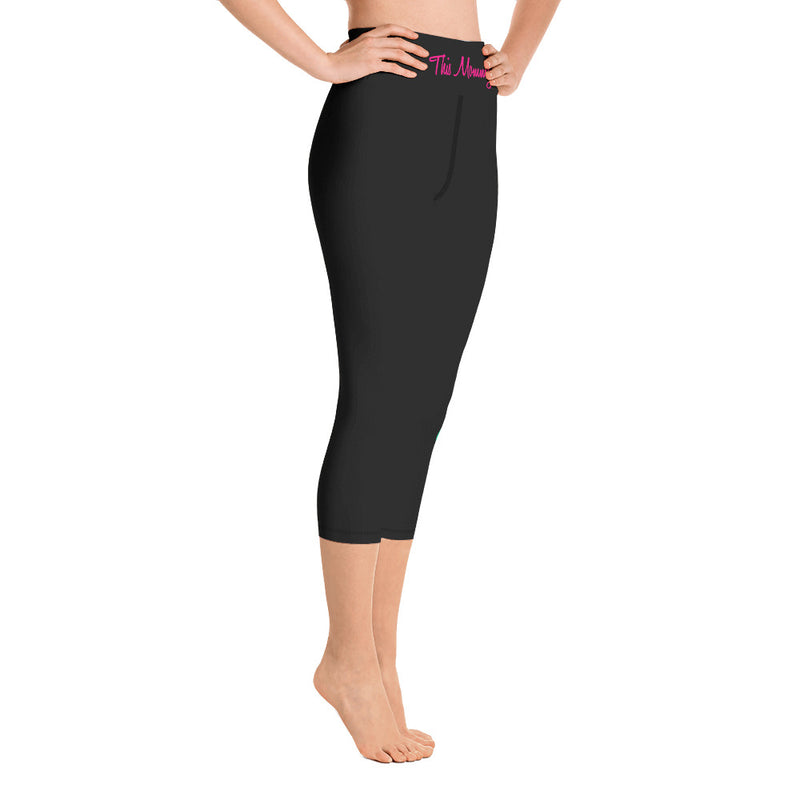 'This Mommy Prays & Slays' Black Yoga Capri Leggings