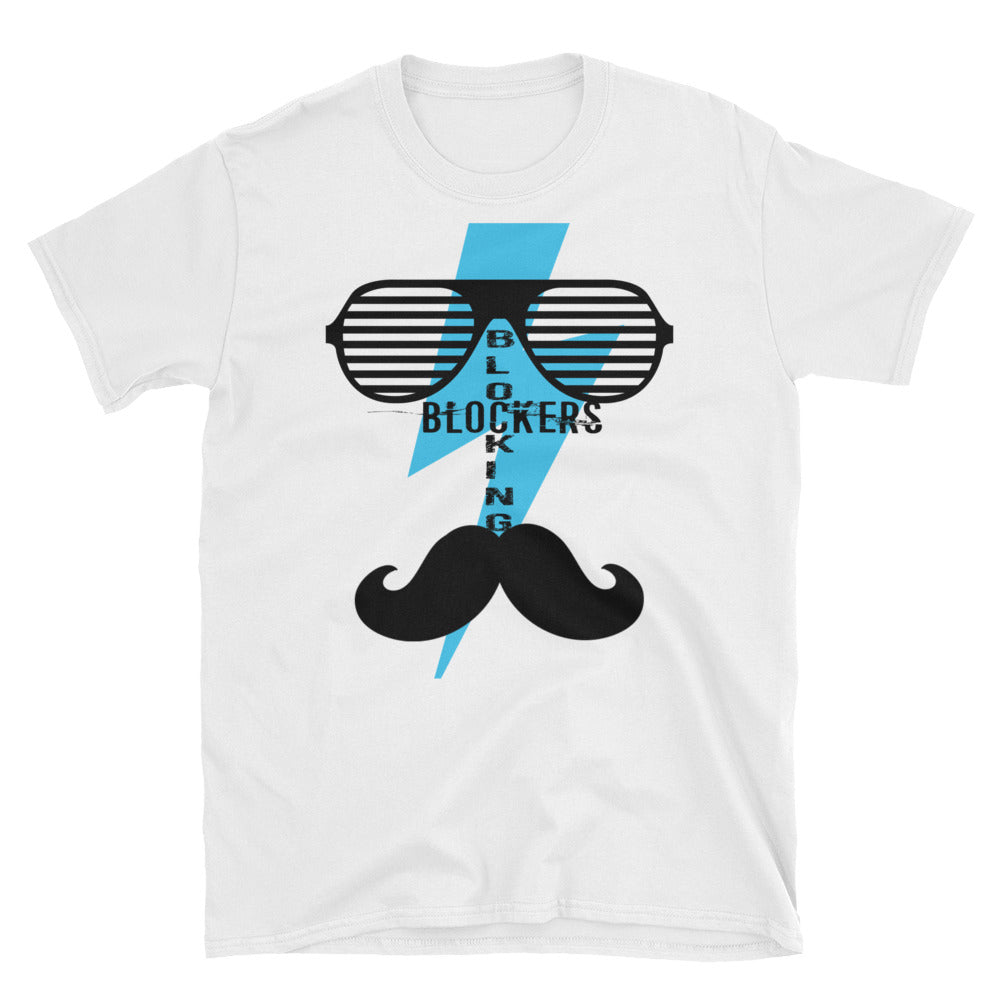 ‘Blocking Blockers’ Mustache Short-Sleeve Unisex T-Shirt